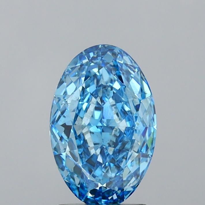 2.58 Carat Oval Lab Diamond with  Cut Diamond in 14KT  view 1
