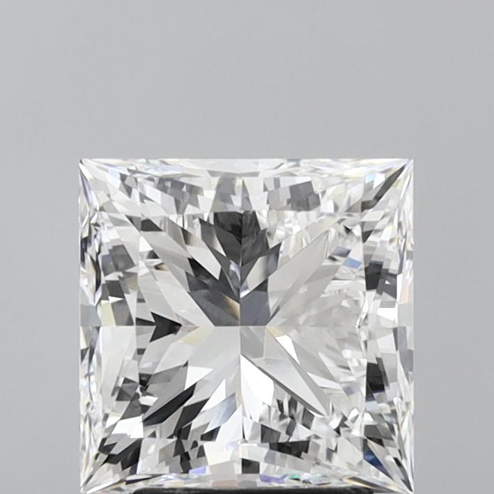 3.32 Carat Princess Lab Diamond with  Cut Diamond in 14KT  view 1
