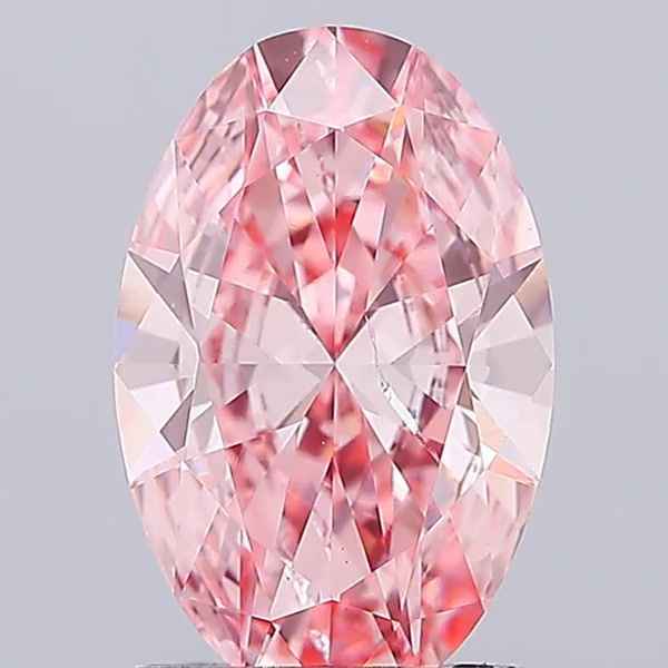 1.5 Carat Oval Lab Diamond with  Cut Diamond in 14KT  view 1
