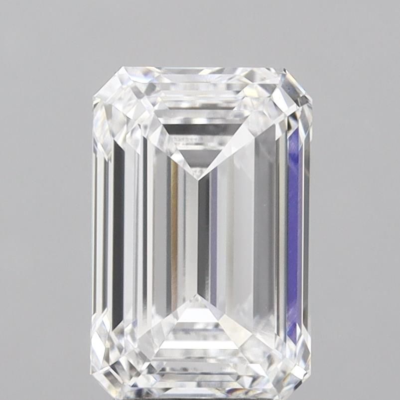 3.01 Carat Emerald Lab Diamond with  Cut Diamond in 14KT  view 1
