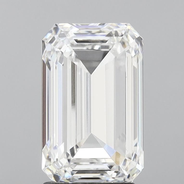 3.01 Carat Emerald Lab Diamond with  Cut Diamond in 14KT  view 1

