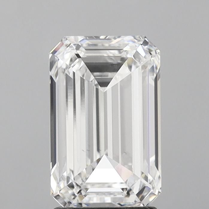 2.52 Carat Emerald Lab Diamond with  Cut Diamond in 14KT  view 1
