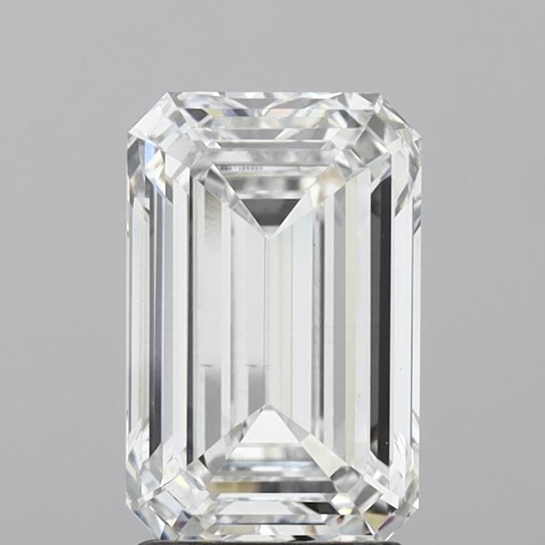 2.71 Carat Emerald Lab Diamond with  Cut Diamond in 14KT  view 1
