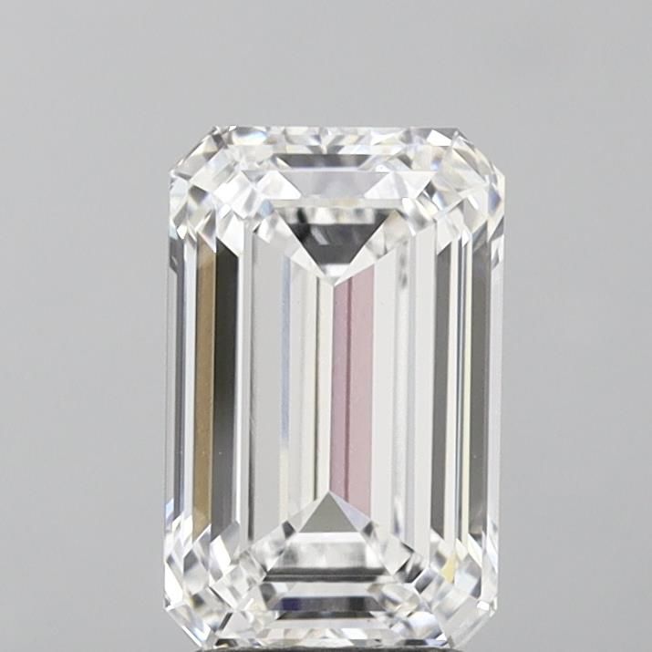 3.07 Carat Emerald Lab Diamond with  Cut Diamond in 14KT  view 1
