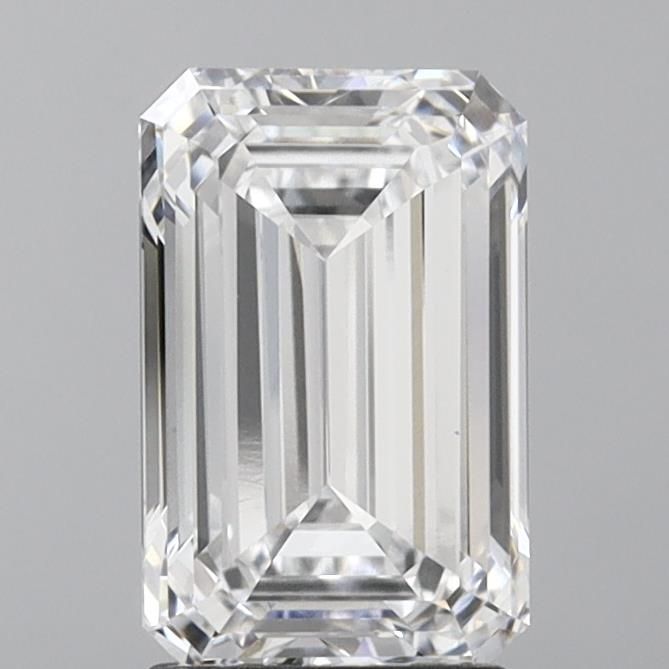 2.5 Carat Emerald Lab Diamond with  Cut Diamond in 14KT  view 1
