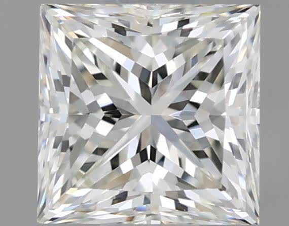0.61 Carat Princess Natural Diamond with  Cut Diamond in 14KT  view 1
