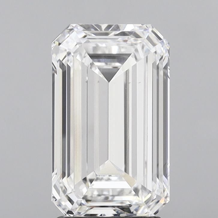 3.02 Carat Emerald Lab Diamond with  Cut Diamond in 14KT  view 1

