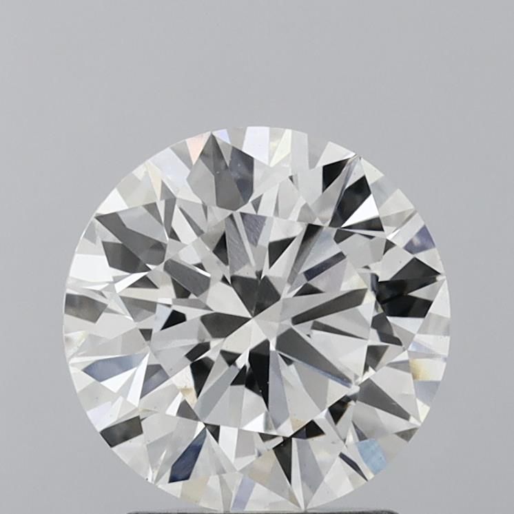 2.12 Carat Round Lab Diamond & 2.14 Carat Round Lab Diamond with  Cut Diamond in 14KT  view 1
