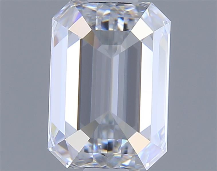 1.0 Carat Emerald Lab Diamond with  Cut Diamond in 14KT  view 1
