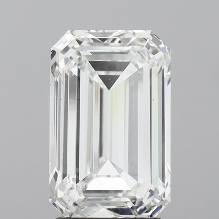 2.93 Carat Emerald Lab Diamond with  Cut Diamond in 14KT  view 1
