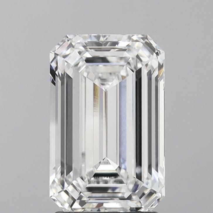 2.58 Carat Emerald Lab Diamond with  Cut Diamond in 14KT  view 1
