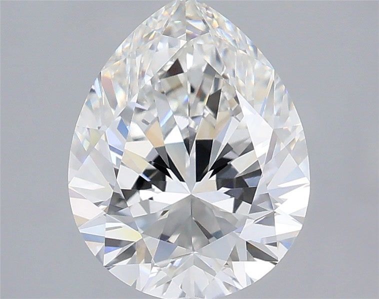 2.52 Carat Pear Lab Diamond with  Cut Diamond in 14KT  view 1
