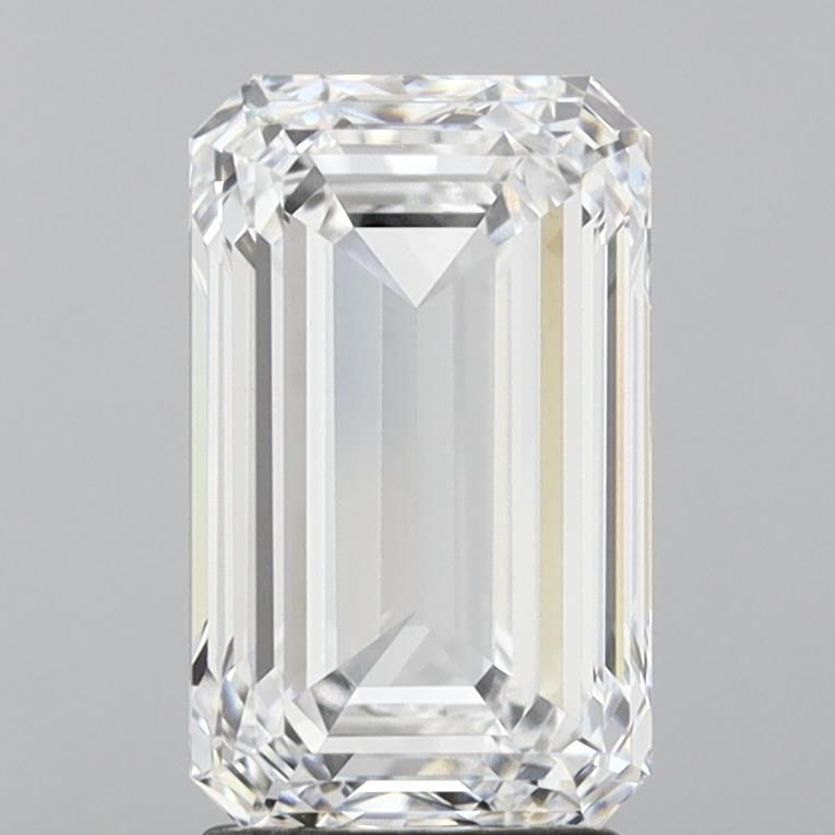 3.05 Carat Emerald Lab Diamond with  Cut Diamond in 14KT  view 1
