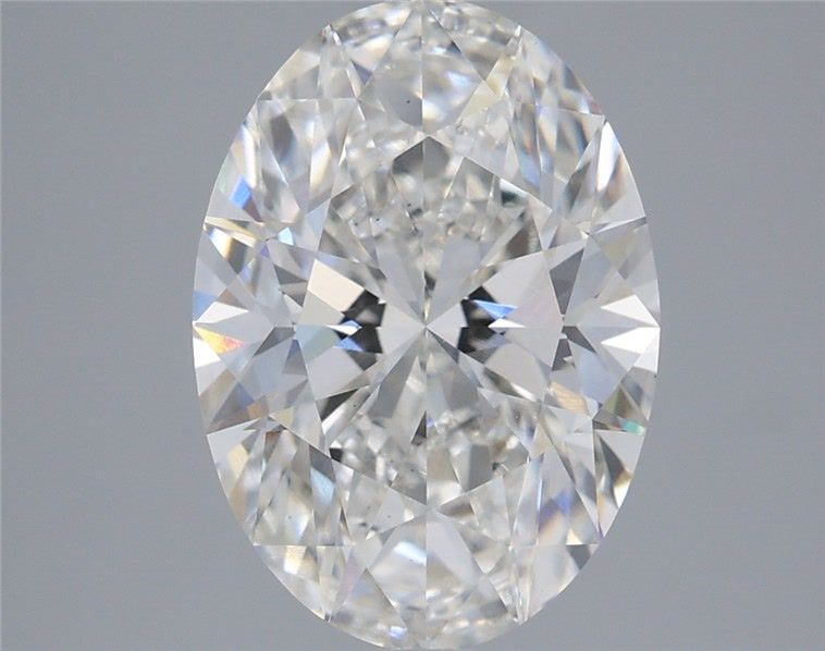 3.0 Carat Oval Lab Diamond with  Cut Diamond in 14KT  view 1
