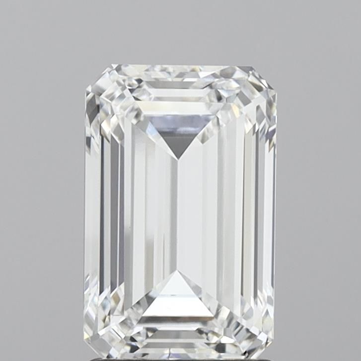 2.28 Carat Emerald Lab Diamond with  Cut Diamond in 14KT  view 1
