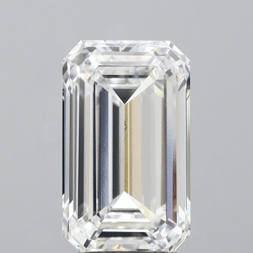 3.0 Carat Emerald Lab Diamond with  Cut Diamond in 14KT  view 1
