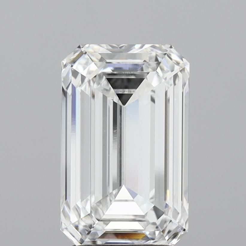3.01 Carat Emerald Lab Diamond with  Cut Diamond in 14KT  view 1
