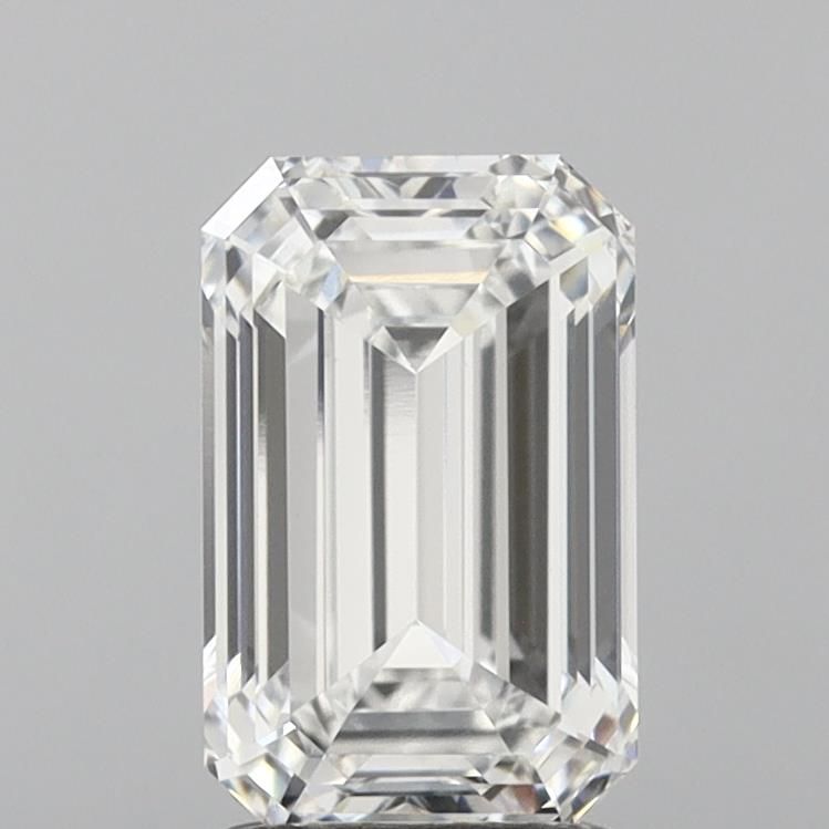 2.25 Carat Emerald Lab Diamond with  Cut Diamond in 14KT  view 1
