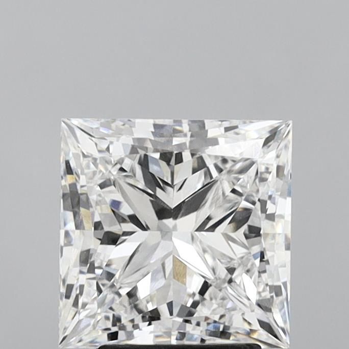 3.51 Carat Princess Lab Diamond with  Cut Diamond in 14KT  view 1
