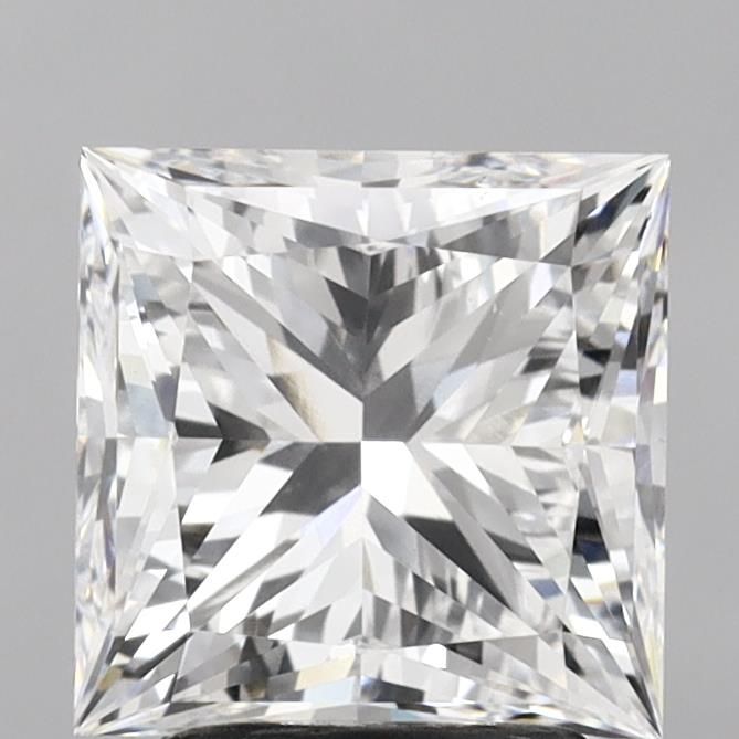 3.06 Carat Princess Lab Diamond with  Cut Diamond in 14KT  view 1
