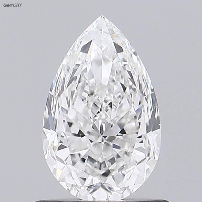 0.9 Carat Pear Natural Diamond with  Cut Diamond in 14KT  view 1
