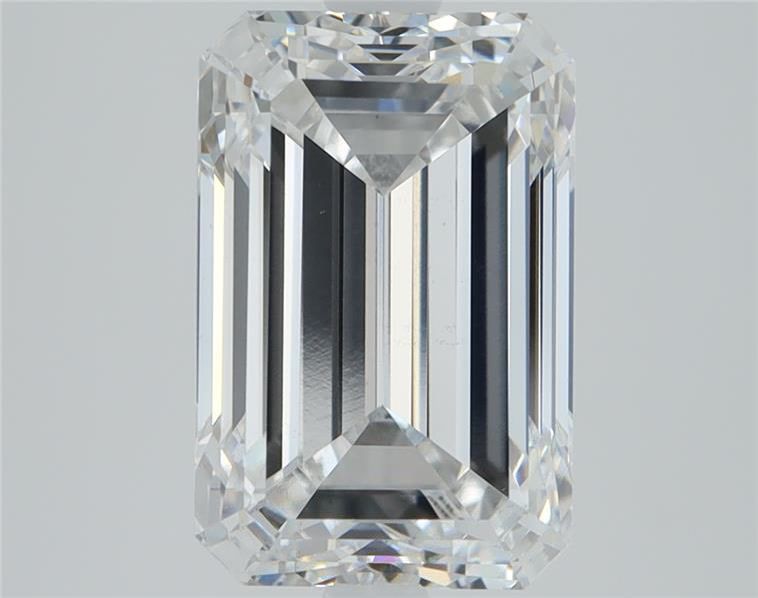 3.52 Carat Emerald Lab Diamond with  Cut Diamond in 14KT  view 1
