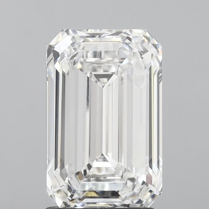 2.45 Carat Emerald Lab Diamond with  Cut Diamond in 14KT  view 1

