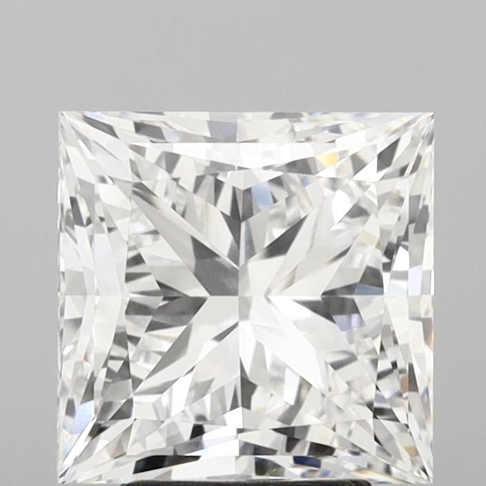 4.45 Carat Princess Lab Diamond with  Cut Diamond in 14KT  view 1
