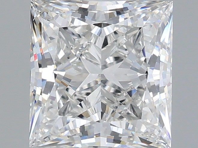 1.96 Carat Princess Lab Diamond with  Cut Diamond in 14KT  view 1

