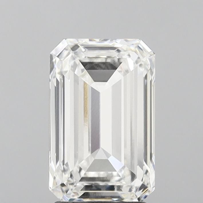 3.09 Carat Emerald Lab Diamond with  Cut Diamond in 14KT  view 1
