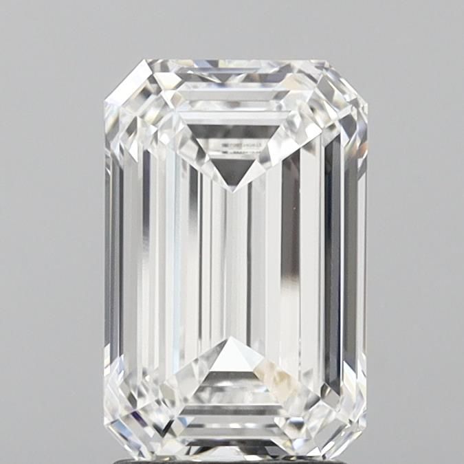 2.62 Carat Emerald Lab Diamond with  Cut Diamond in 14KT  view 1
