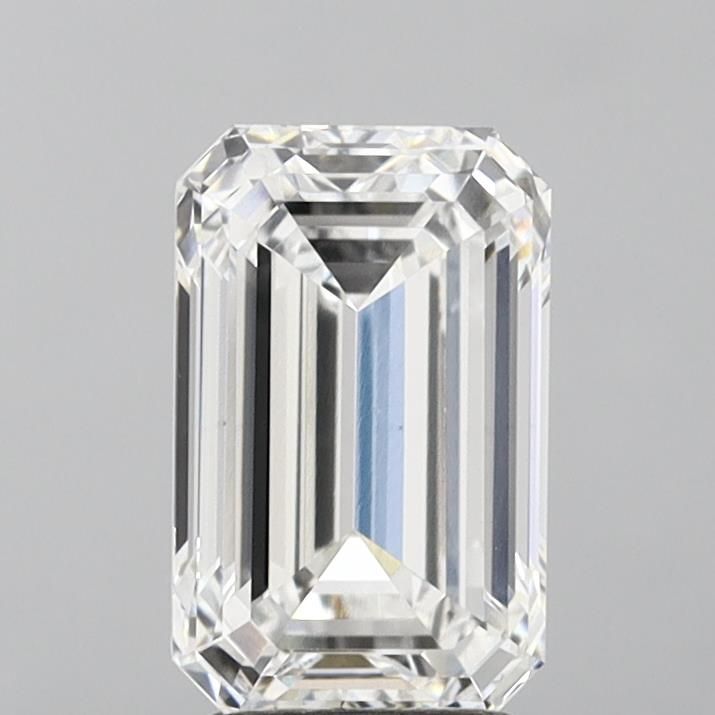 3.3 Carat Emerald Lab Diamond with  Cut Diamond in 14KT  view 1
