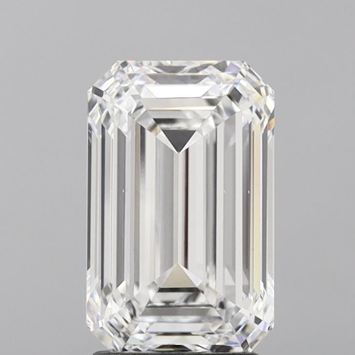 3.03 Carat Emerald Lab Diamond with  Cut Diamond in 14KT  view 1
