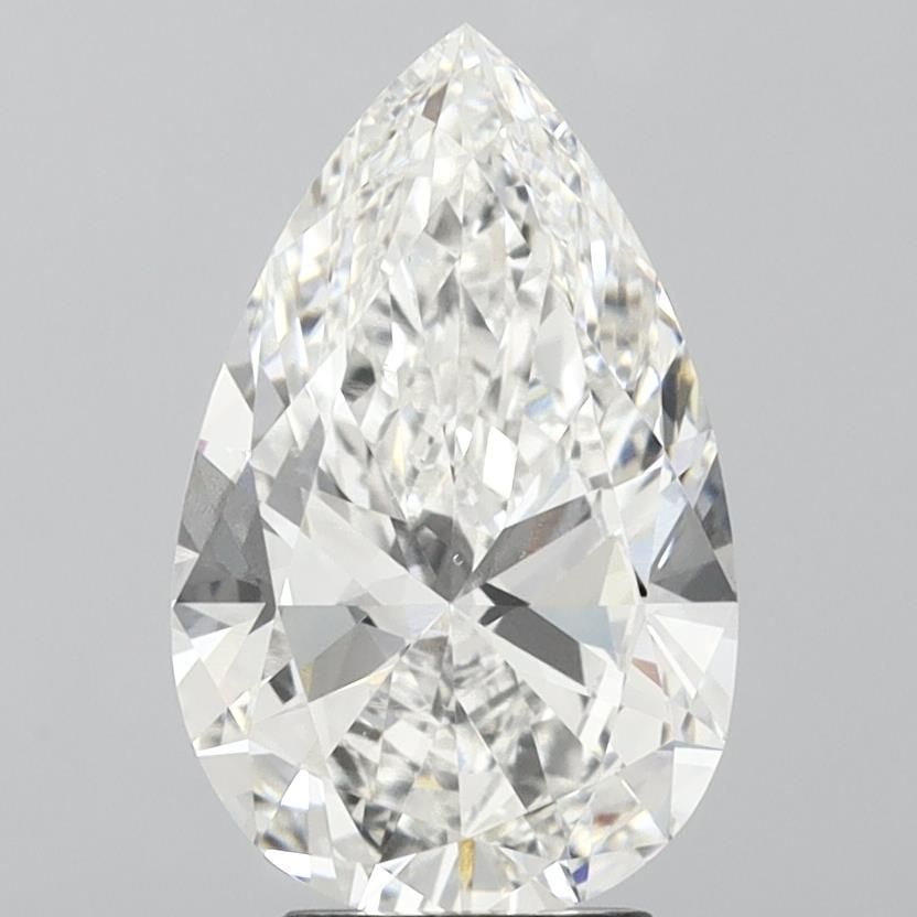 4.0 Carat Pear Lab Diamond with  Cut Diamond in 14KT  view 1
