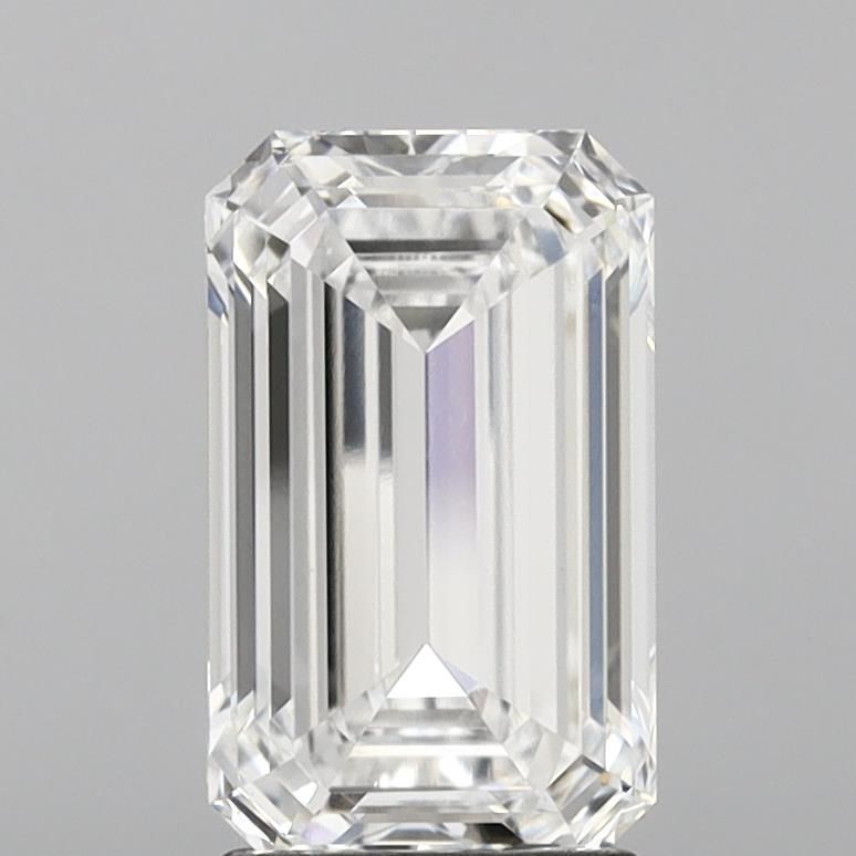 3.01 Carat Emerald Lab Diamond with  Cut Diamond in 14KT  view 1
