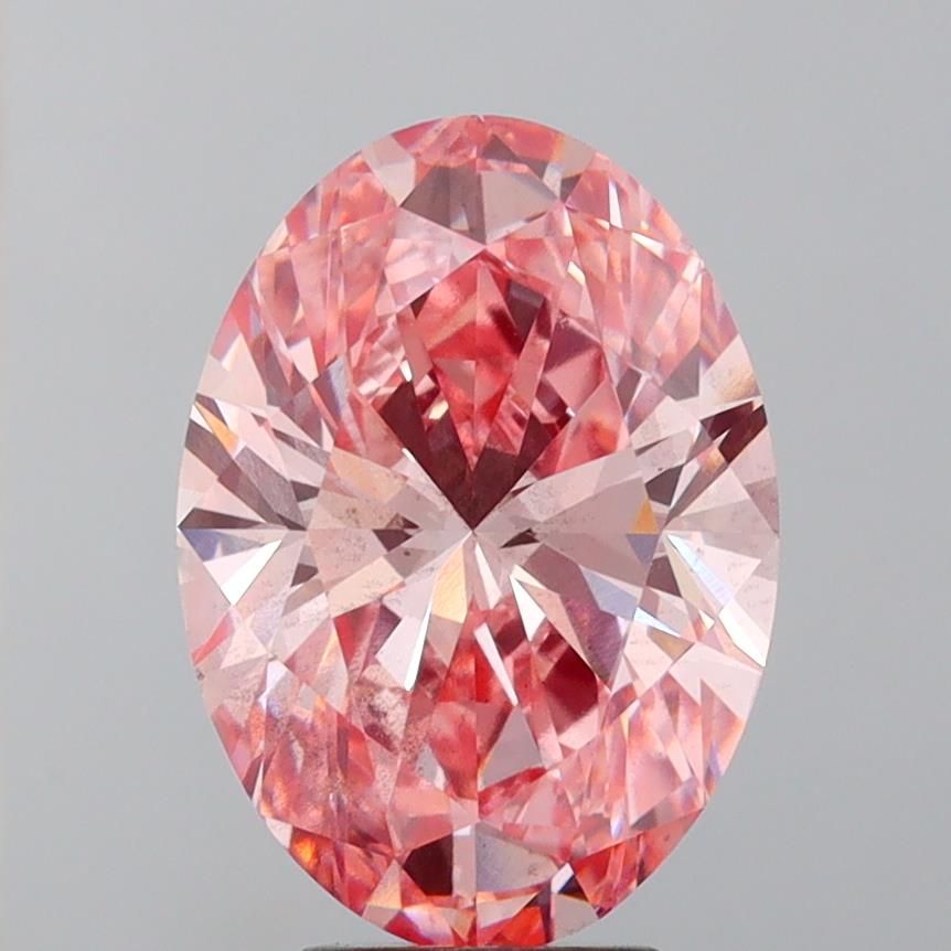 5.24 Carat Oval Lab Diamond with  Cut Diamond in 14KT  view 1
