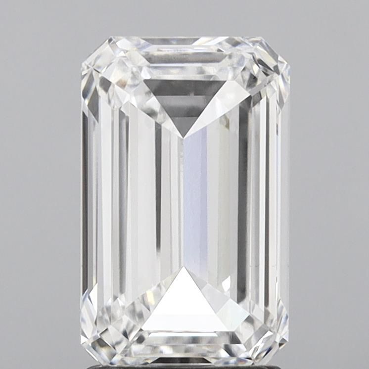 2.51 Carat Emerald Lab Diamond with  Cut Diamond in 14KT  view 1
