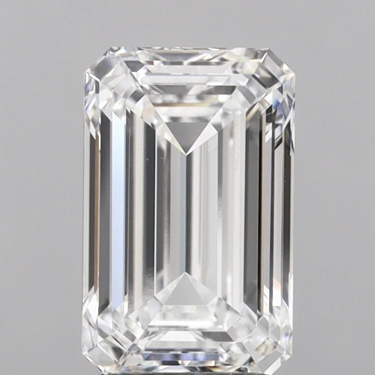 2.67 Carat Emerald Lab Diamond with  Cut Diamond in 14KT  view 1

