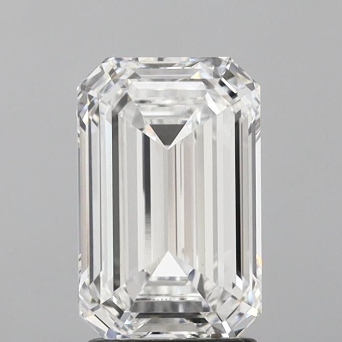 2.59 Carat Emerald Lab Diamond with  Cut Diamond in 14KT  view 1
