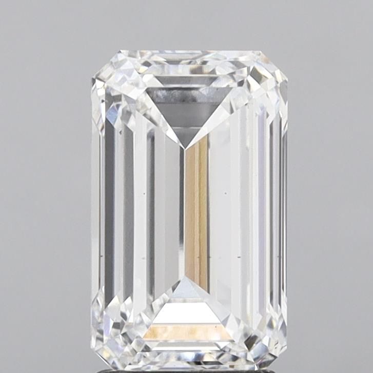 3.06 Carat Emerald Lab Diamond with  Cut Diamond in 14KT  view 1

