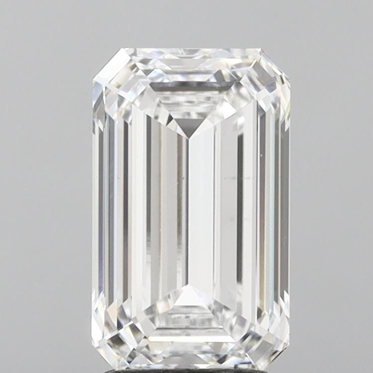 3.01 Carat Emerald Lab Diamond with  Cut Diamond in 14KT  view 1
