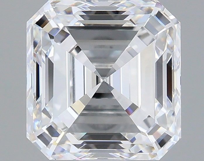 2.81 Carat Asscher Lab Diamond with  Cut Diamond in 14KT  view 1
