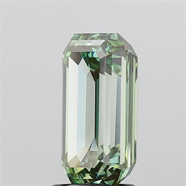3.15 Carat Emerald Lab Diamond with  Cut Diamond in 14KT  view 1
