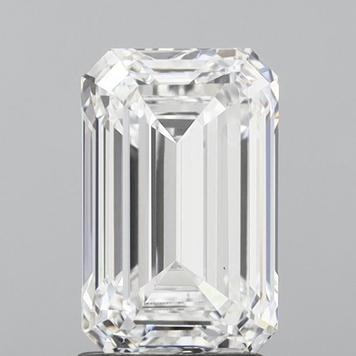 2.63 Carat Emerald Lab Diamond with  Cut Diamond in 14KT  view 1
