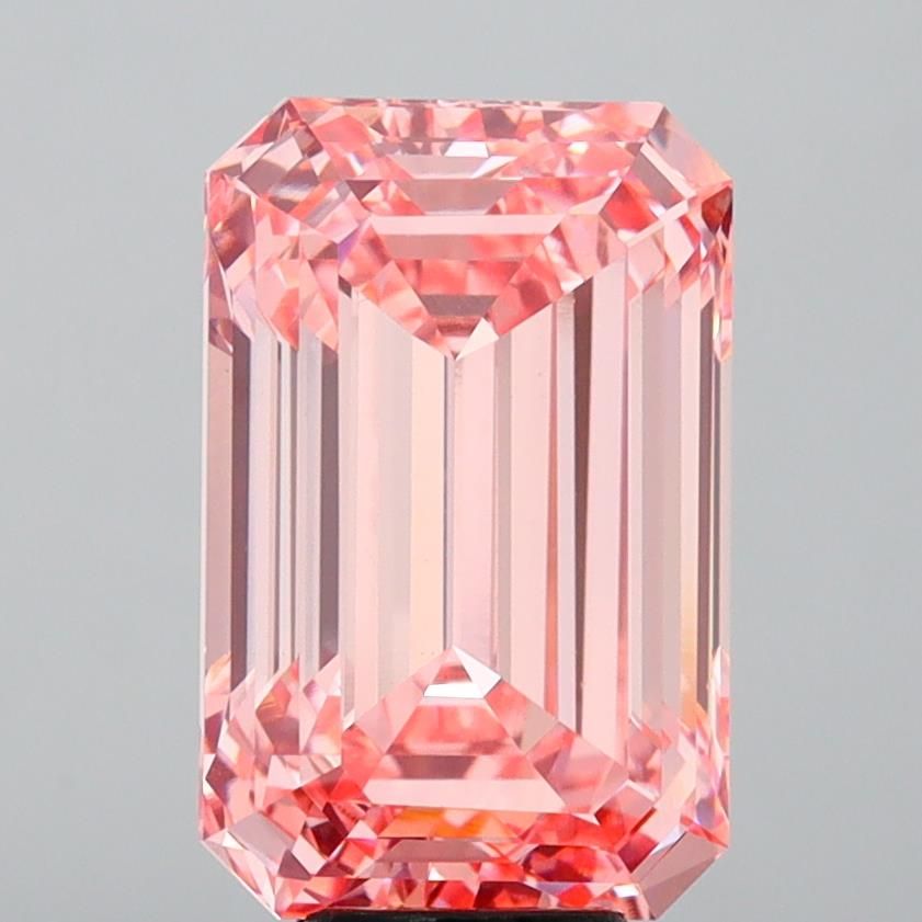 10.51 Carat Emerald Lab Diamond with  Cut Diamond in 14KT  view 1
