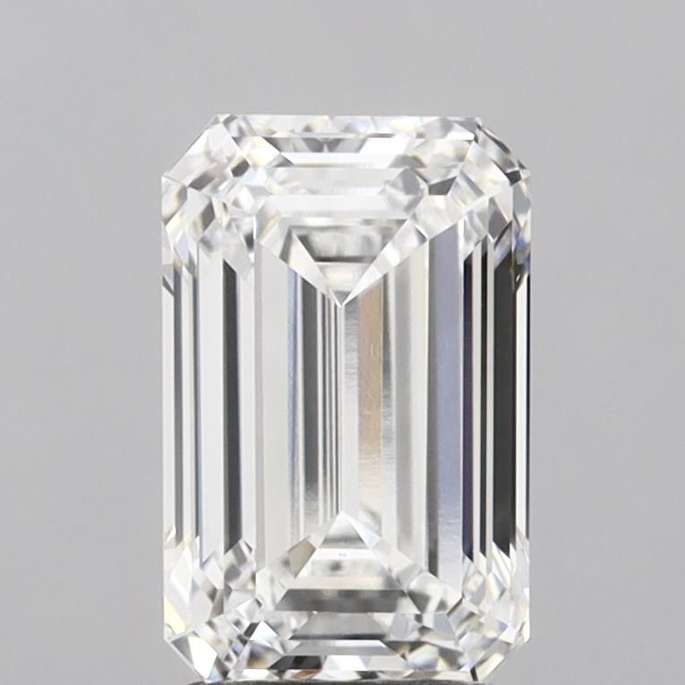 2.5 Carat Emerald Lab Diamond with  Cut Diamond in 14KT  view 1
