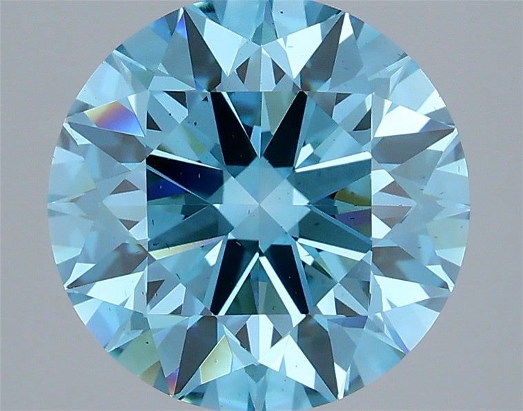4.05 Carat Round Lab Diamond with  Cut Diamond in 14KT  view 1
