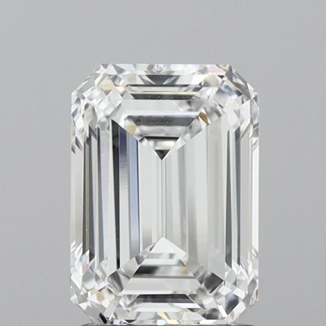 2.01 Carat Emerald Lab Diamond with  Cut Diamond in 14KT  view 1
