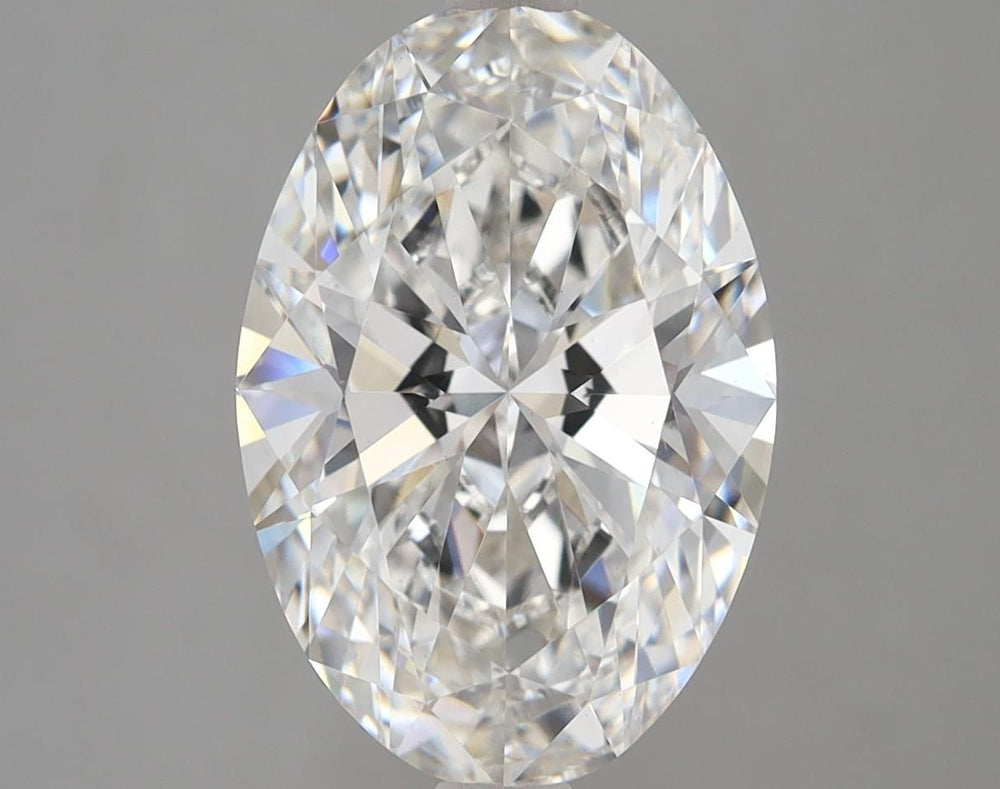3.82 Carat Oval Lab Diamond with  Cut Diamond in 14KT  view 1
