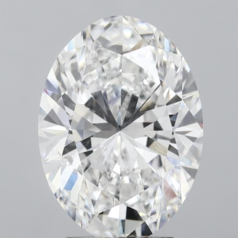 3.03 Carat Oval Lab Diamond with  Cut Diamond in 14KT  view 1
